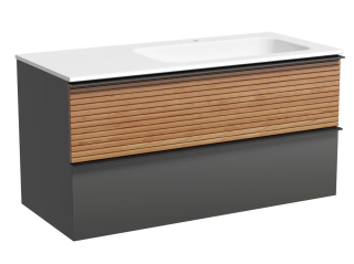 Подвесная тумба под раковину Sancos Delta DL100RGR правая 100см дуб красный/графит